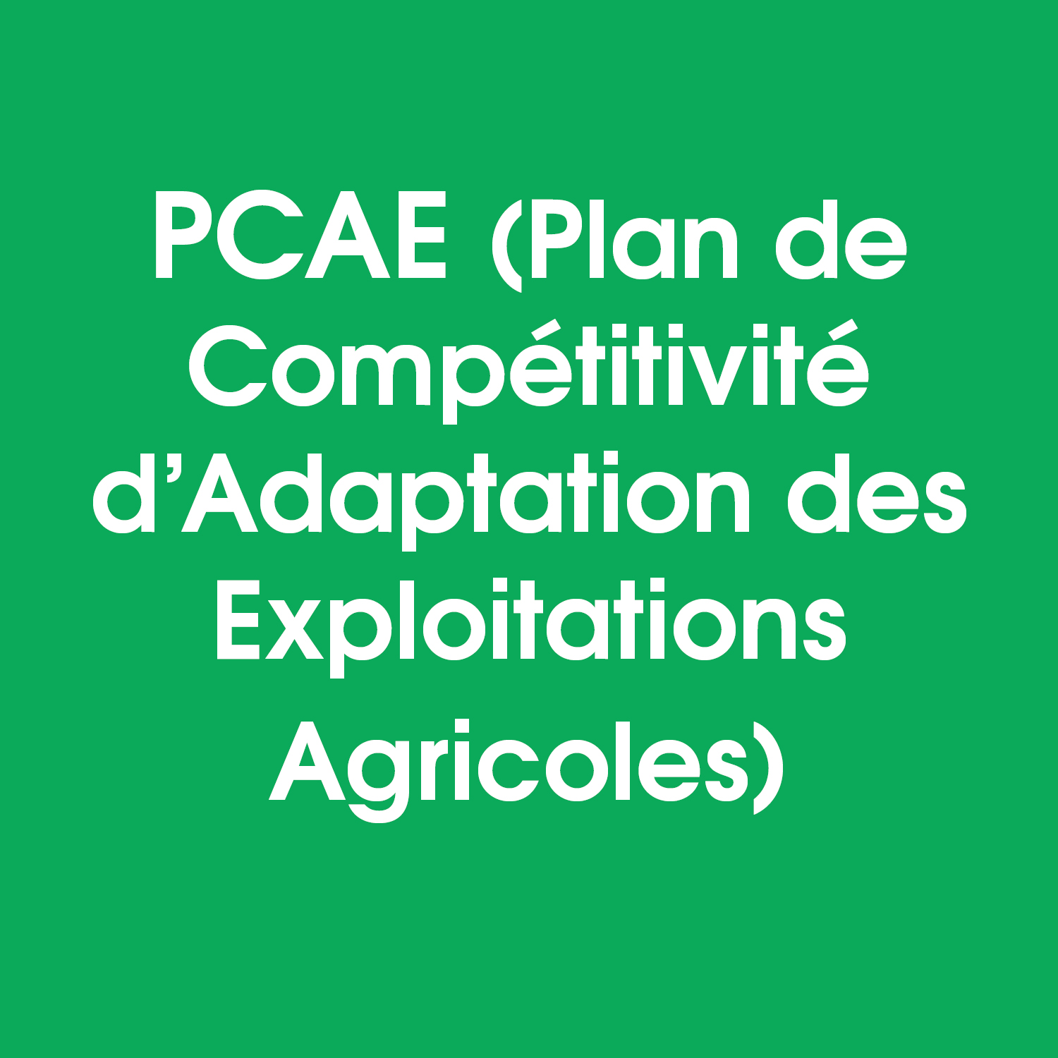 Plan Compétitivité des Exploitations agricoles