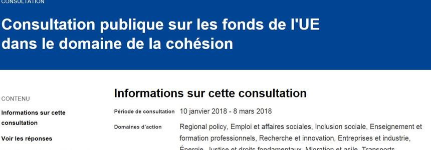 Consultation publique sur les fonds de l'UE